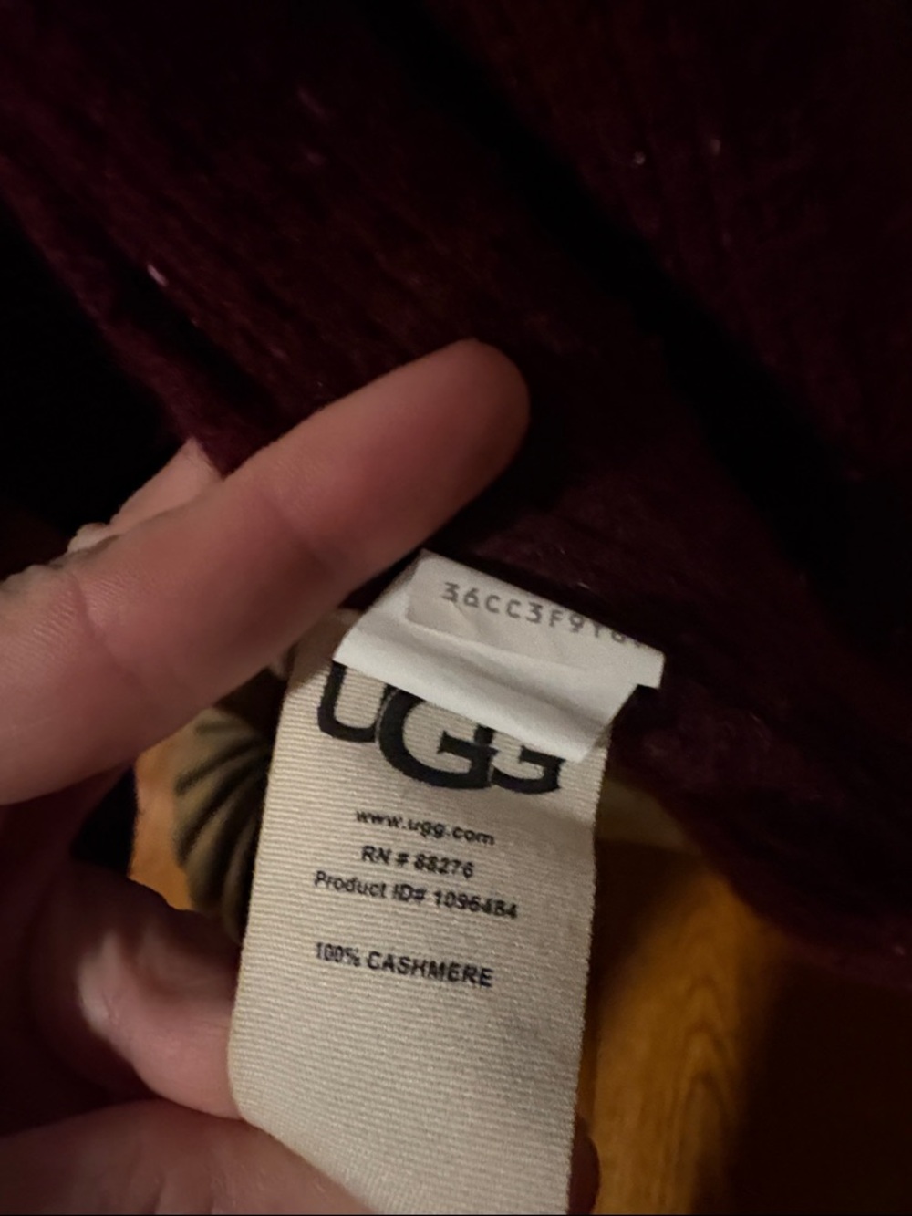 Cozy Ugg 100% Cashmere Burgundy Hooded Knit Long Cardigan with Belt - Picture 6 of 6